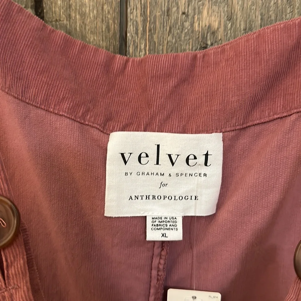 NWT Anthropologie Velvet by Graham & Spencer Emmie Pink Rose Overall Jumpsuit - Picture 7 of 11